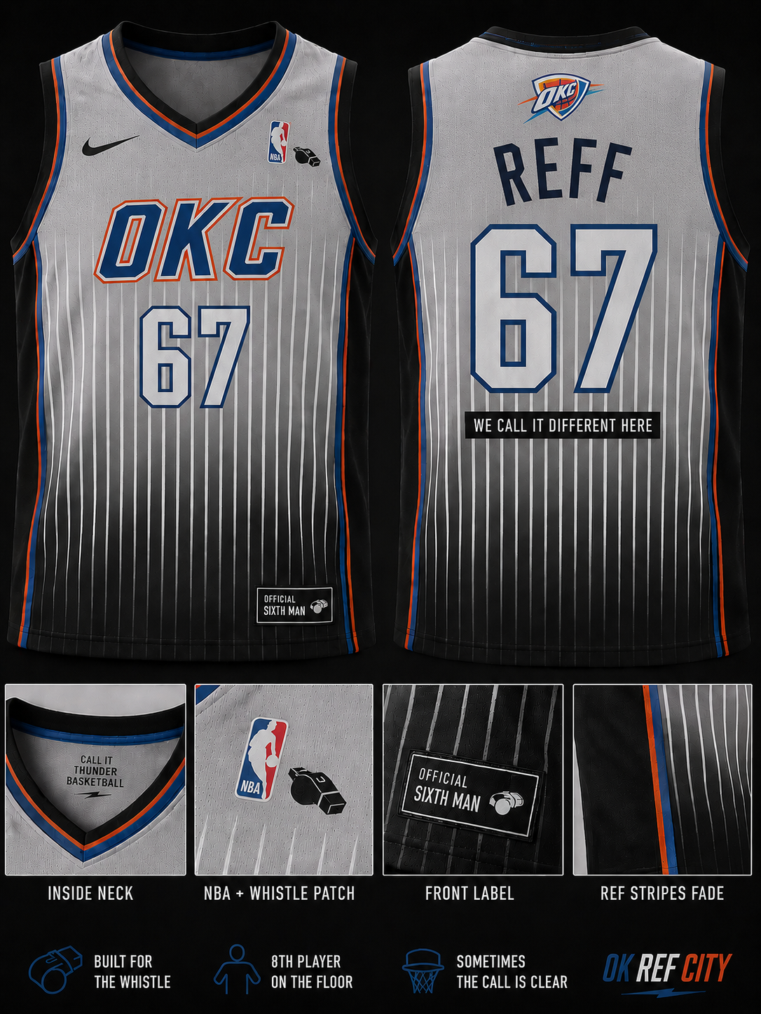 OKC Reff - NBA Basketball Jersey